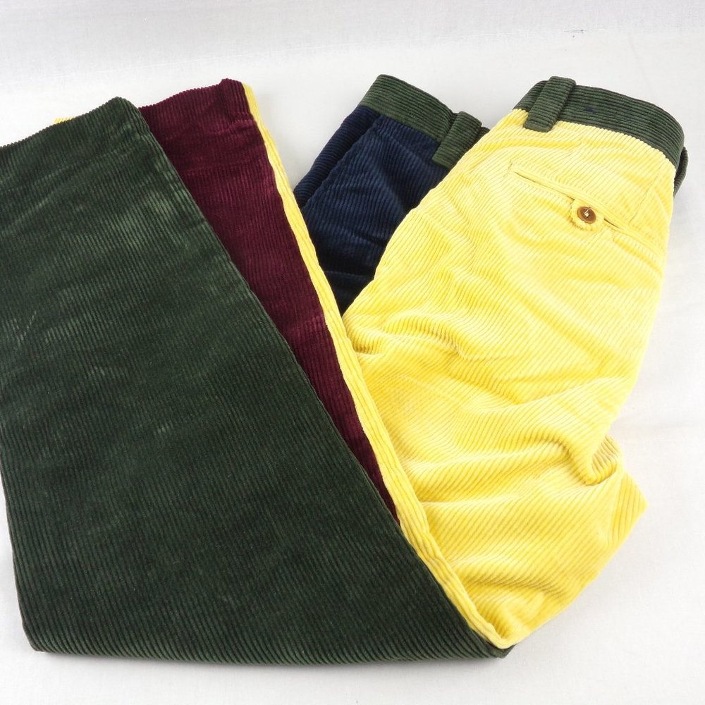 Brooks Brothers Milano ColorBlock Corduroy Pants 32 / 30 Slim Fit Stretch